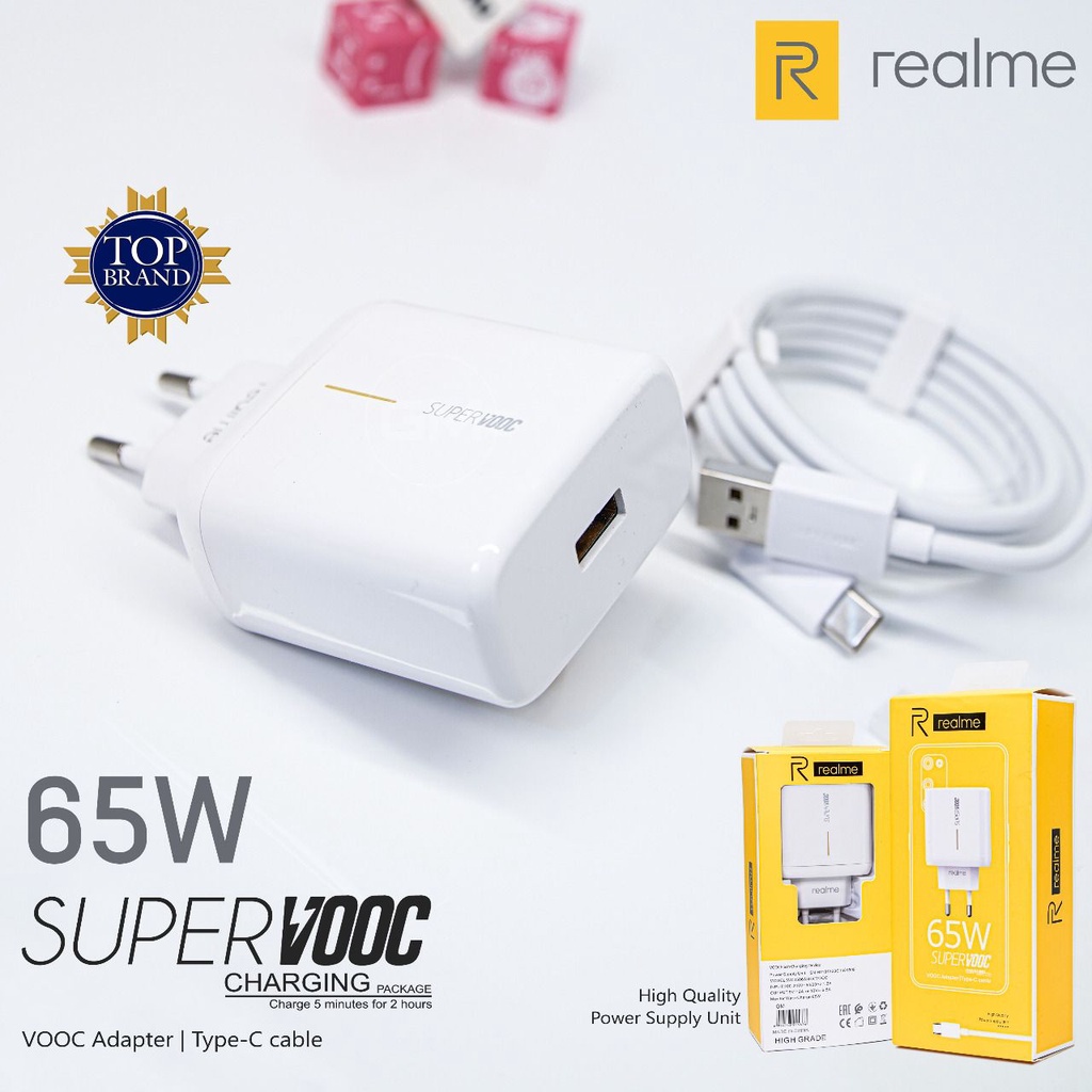 Original Realme 65W Super DART Fast Charging VOOC Charger | Shopee ...