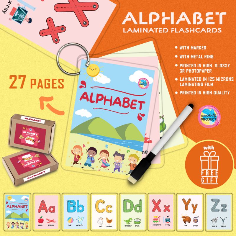 ALPHABET LAMINATED FLASHCARDS TRACING WITH MARKER | Shopee Philippines
