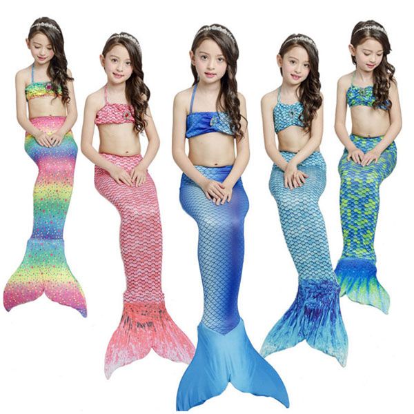 Mga swimsuits ng mga bata Pambata Sirena Princess Swimsuit Batang Babae ...