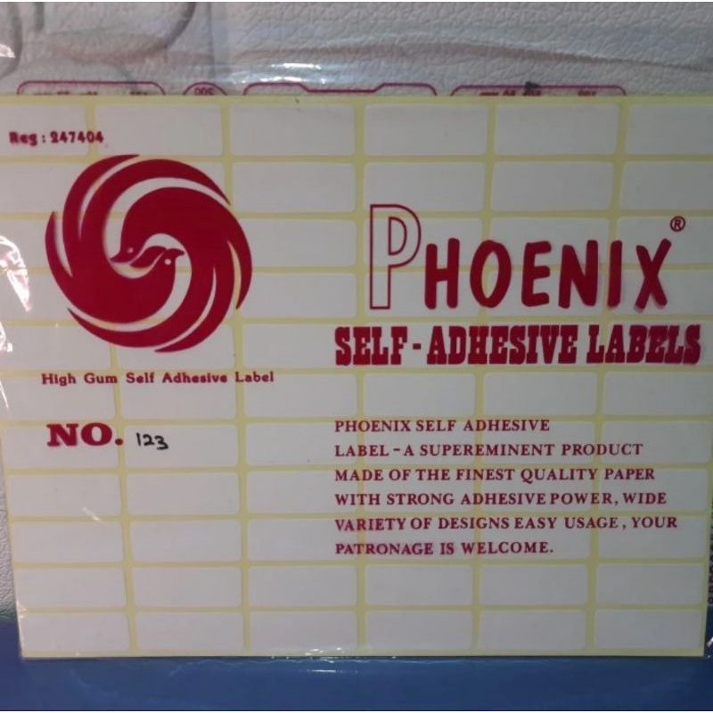 Sticker Label/Price Label No. 123 Phoenix (12X30Mm) Shopee Philippines