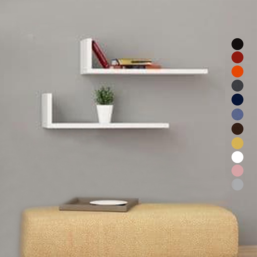 Image showcasing KAYU Minimalist Wall Shelf Multipurpose Wall Shelf Corner Paste Corner ...
