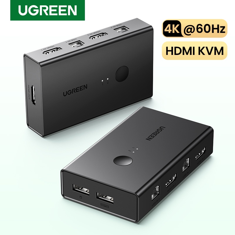 UGREEN 4K60Hz HDMI KVM Switch IN OUT Ultra HD HDMI Switcher Box For  Sharing Monitor