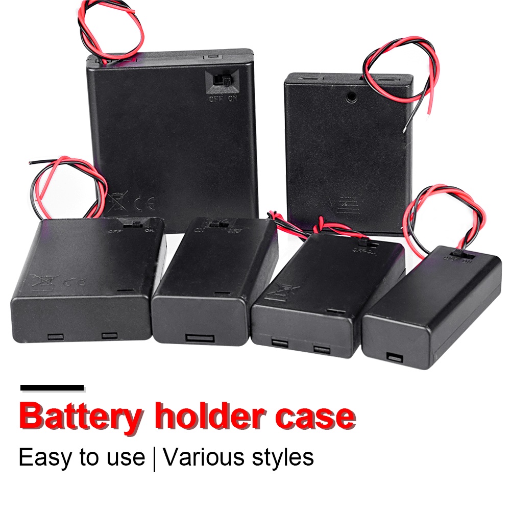 AAA Battery Case Holder with Lead Wire with Switch 1.5V Series Cover On
