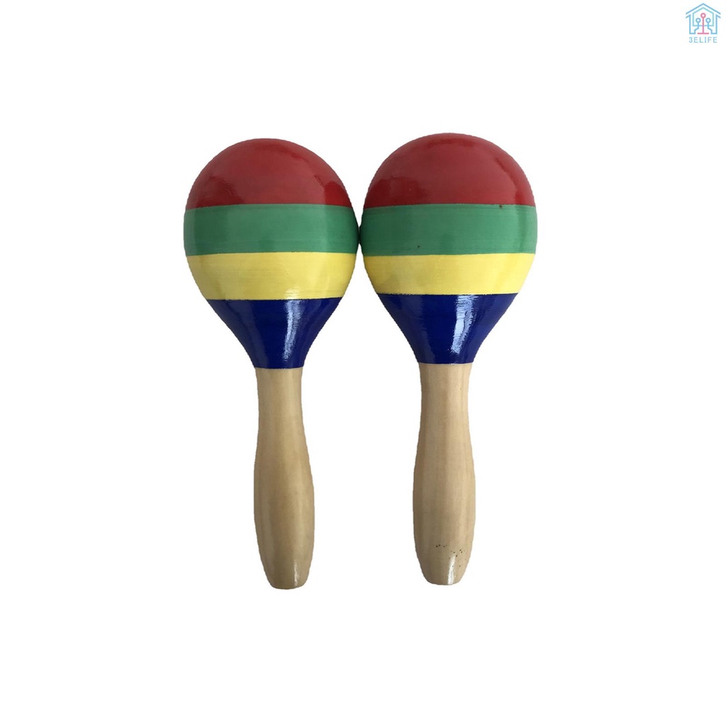 1 Pair Wooden Maracas Sand Hammer Rumba Shakers Rattles Sand Hammer ...