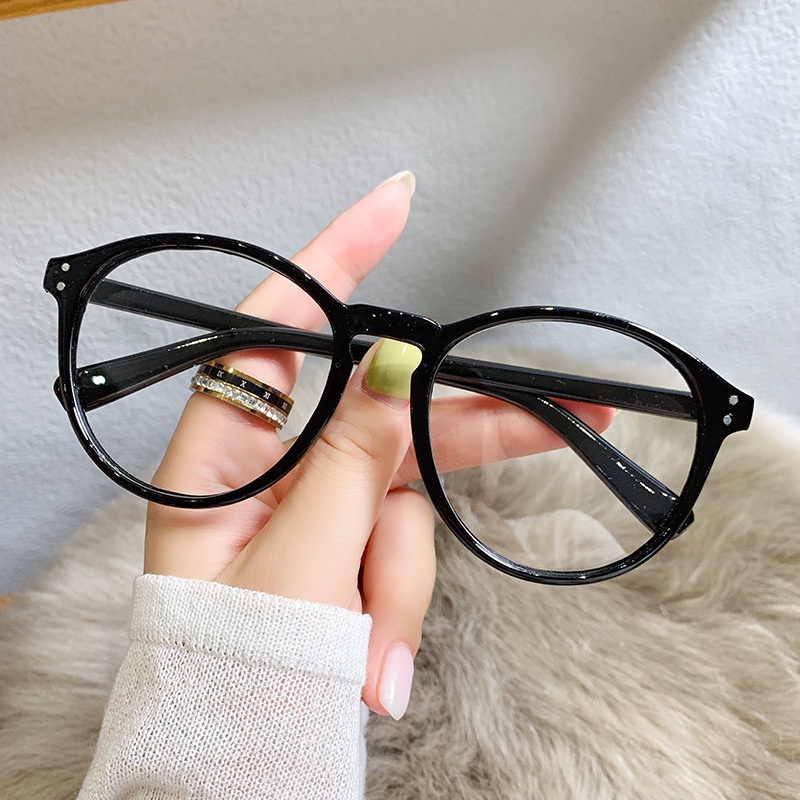 Retro Korean Popular New Fashion Anti Blue Light EyewearOversize Round TR90  Miopia Eyeglasses