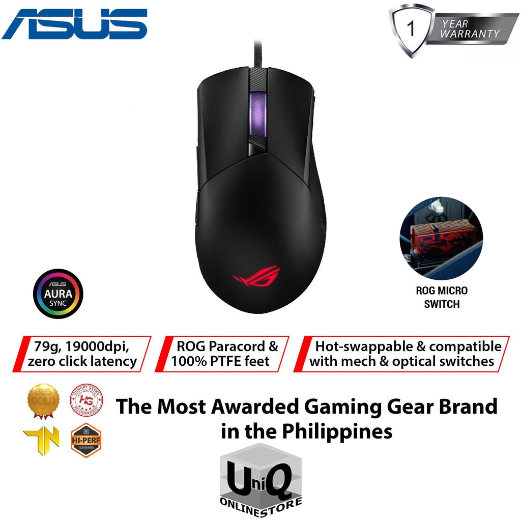 ASUS ROG Gladius III (Wired) Classic asymmetrical gaming mouse w ...