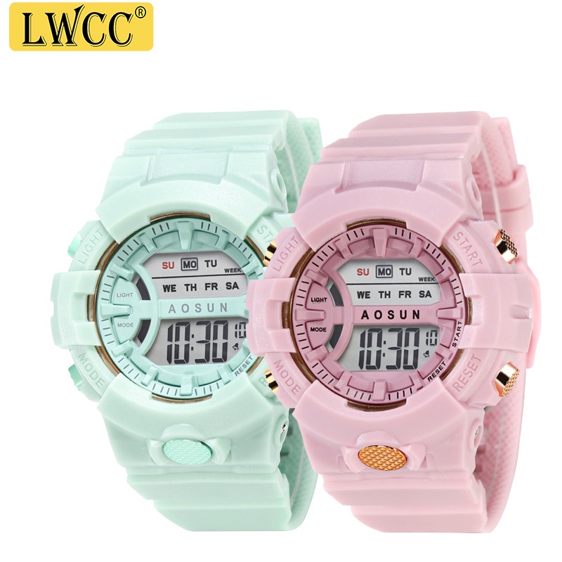 LWCC Sweet Korean Fashion Digital Watch Rubber Sport Watches Unisex ...