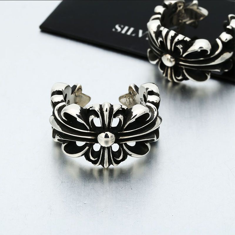 Chrome Hearts Cross Heart Crusader Flower Open Female Korean Student ...