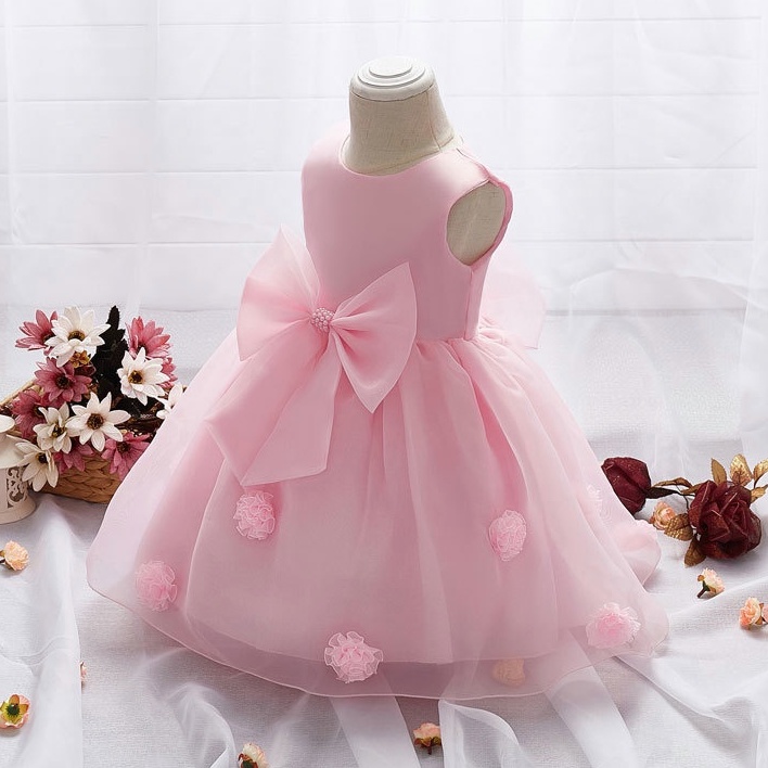 Christening Dress For Baby Girl Short Sleeve Princess Dress Lace