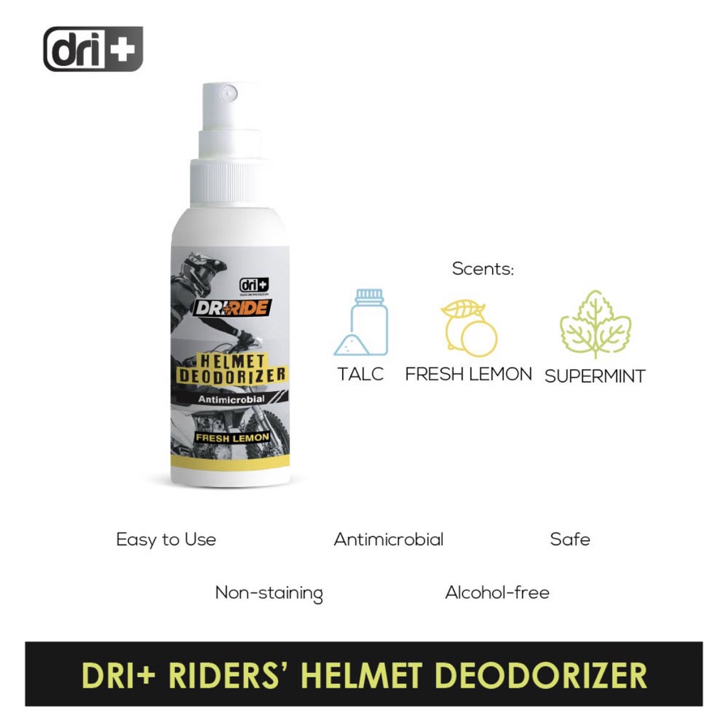 Dri Plus Rider's Motorcycle Helmet Deodorizer Antimicrobial Spray