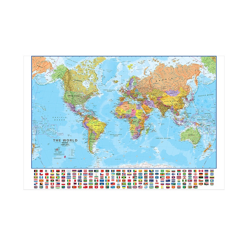 【IN Stock Store】Horizontal Version The World Political Map with ...