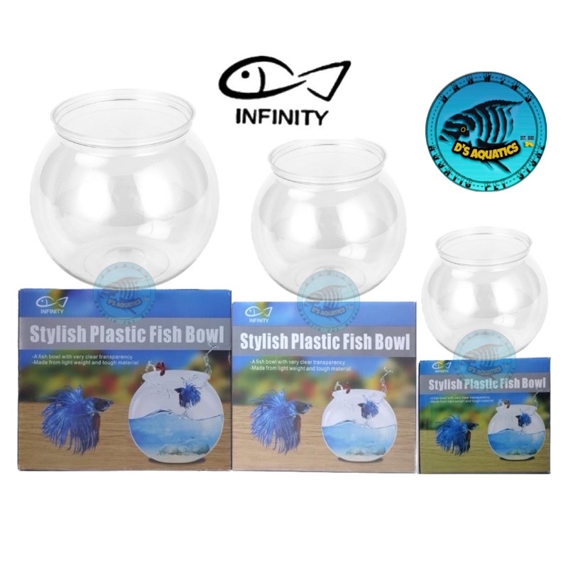 INFINITY Stylish Plastic Fish Bowl (Small, Medium, Large) Shopee