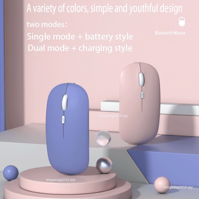 Wireless Mouse/Bluetooth/2.4Ghz 2 in 1 Noise Cancelling Mouse for iPad ...