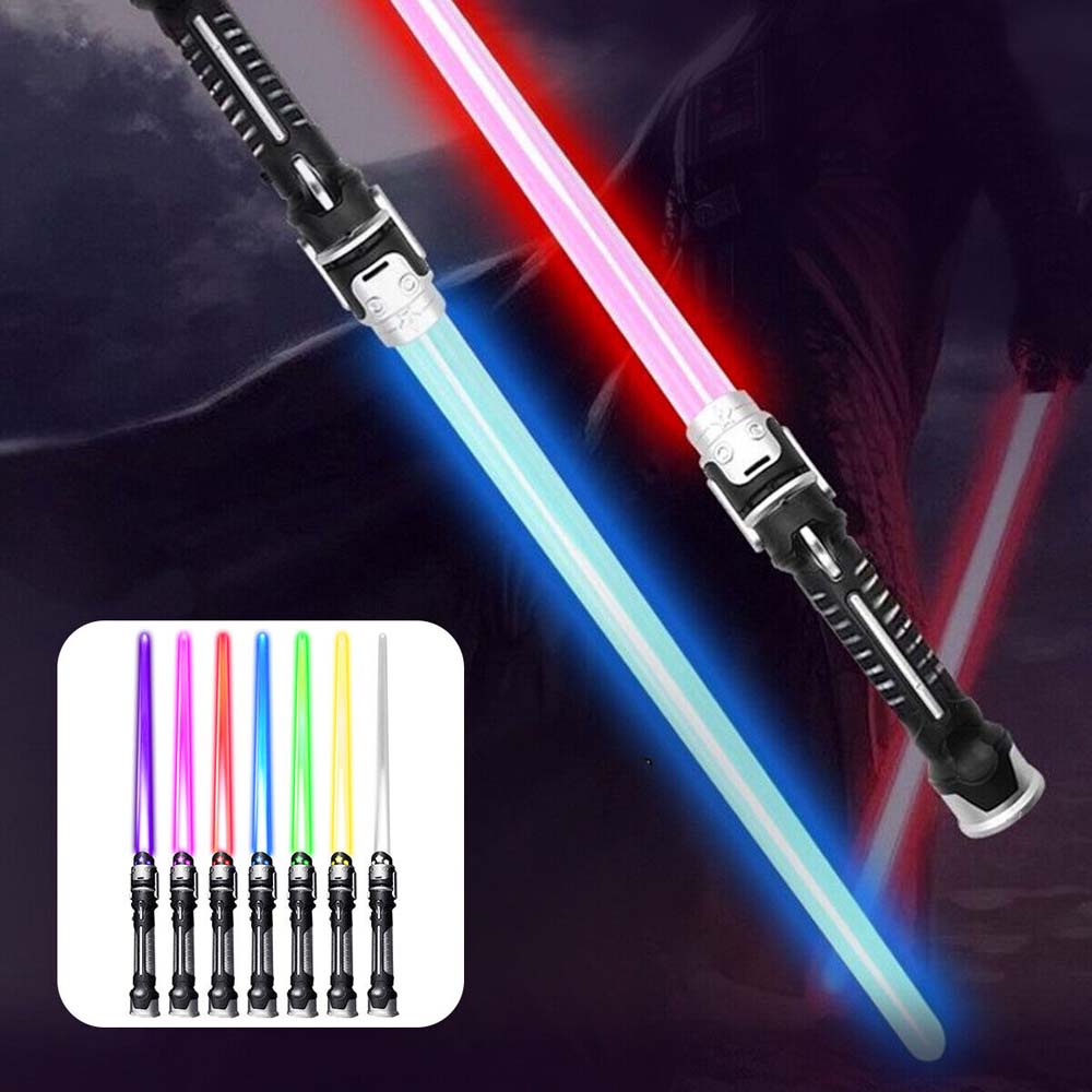 2x LED Star Wars Flashing Lightsaber Toys Light Saber Swords with Sound