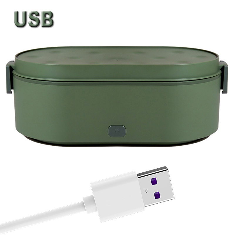 USB Electric Heated Lunch Box Stainless Stee Meal Rice Food Heater 12V