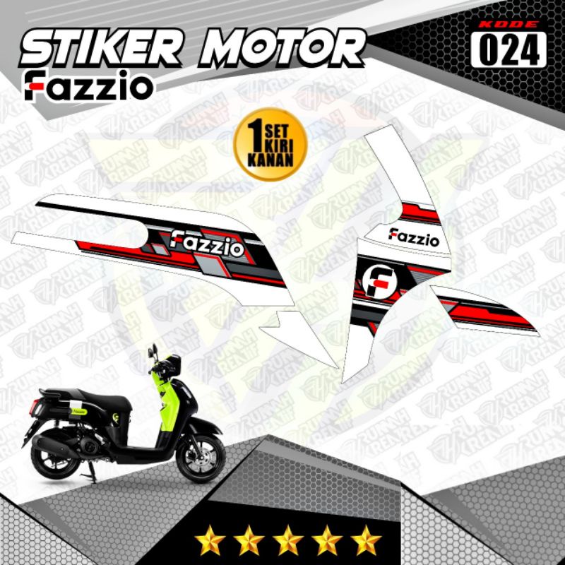 Putih Decal Sticker Striping Variation Yamaha Fazzio Yamaha