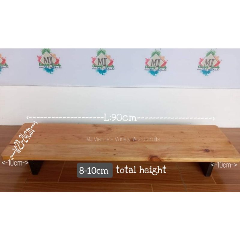 WOODEN MONITOR RISER | SINGLE DUAL MONITOR STAND| L-90cm/W-23-24cm/H-8 ...
