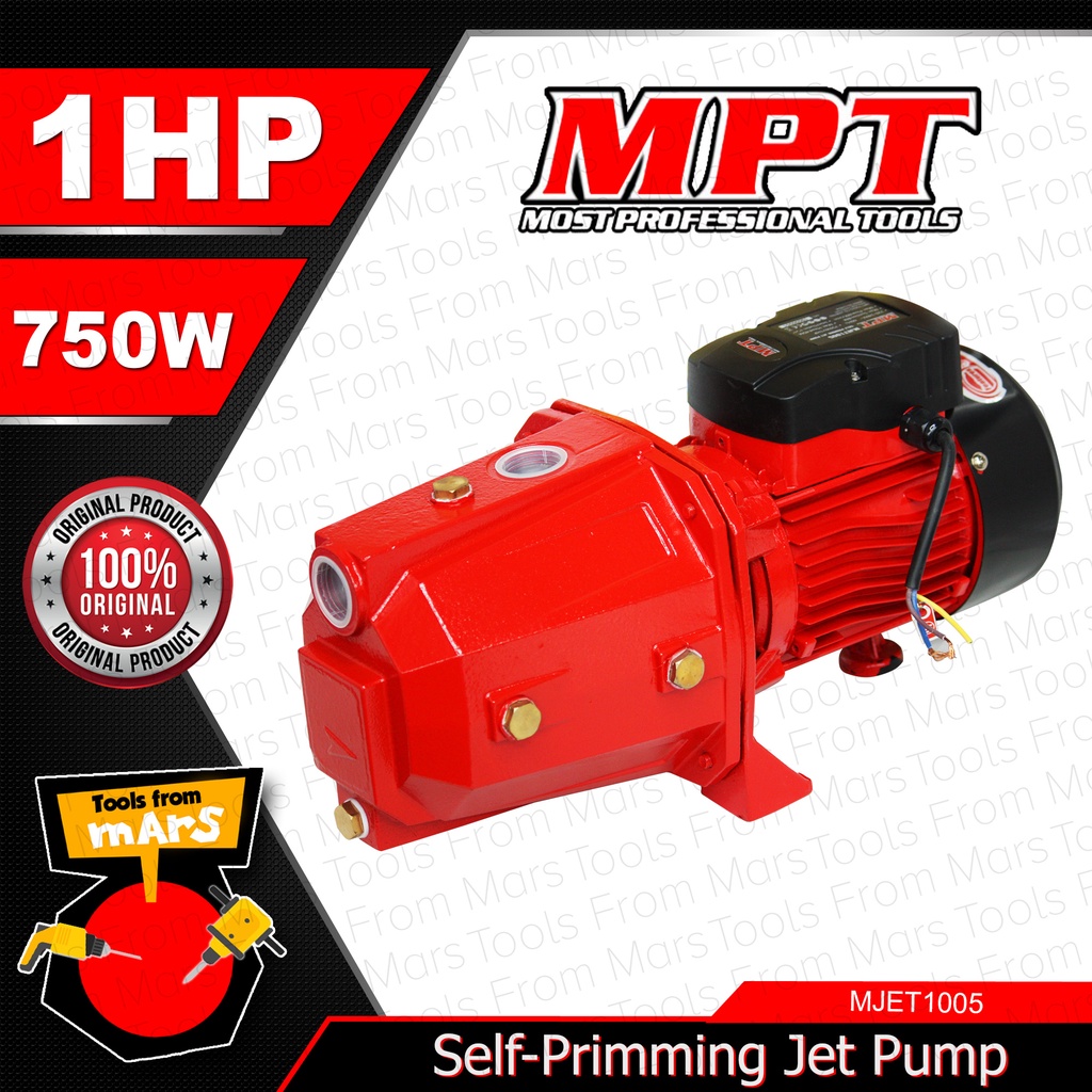 MPT Water Booster Jet Pump 750W 1HP Self Priming Jet Pump Transfer ...