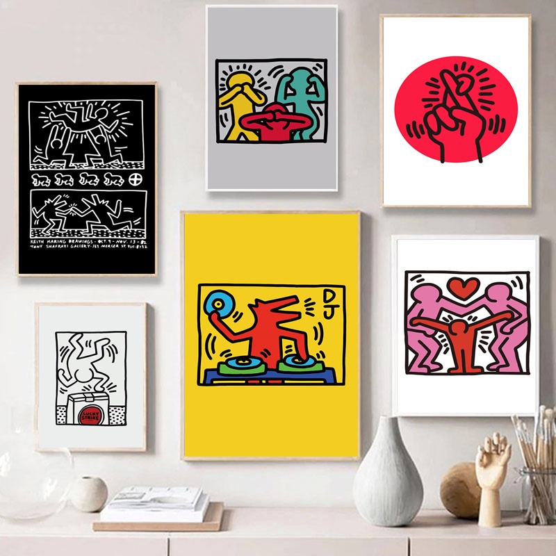 Keith Haring Abstract Pictures Poster Pisa Prints Vintage Pop Canvas ...