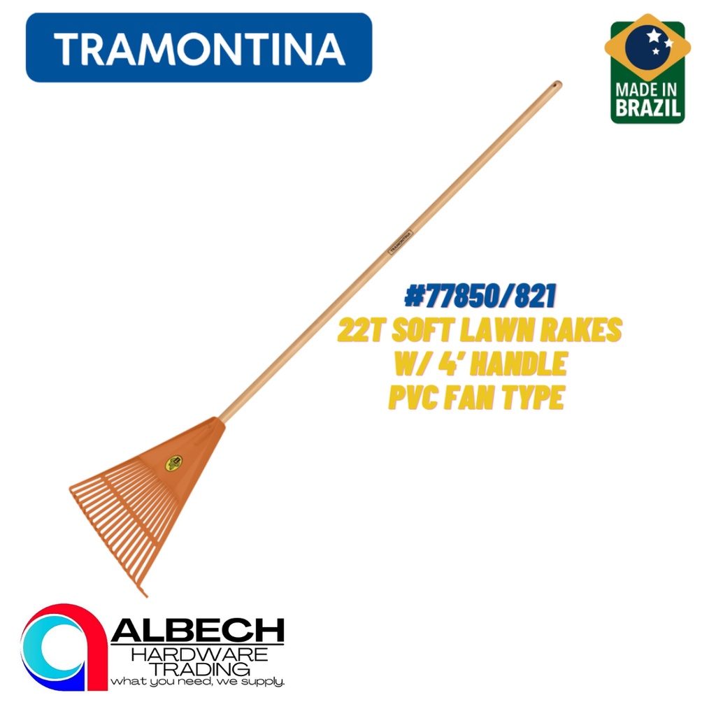 Tramontina T Soft Lawn Rakes W Handle Pvc Fan Type