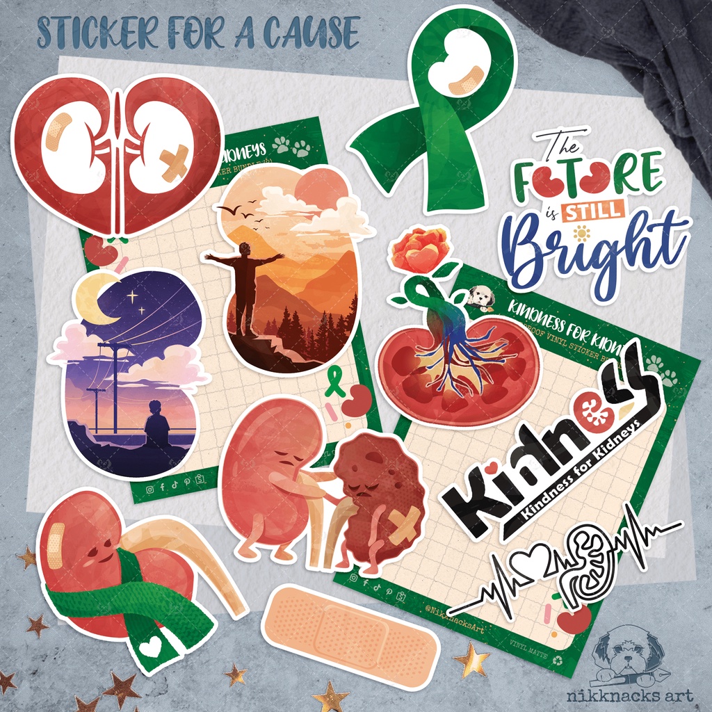 Kindness for Kidneys (Sticker for a Cause) Waterproof Stickers | Laptop ...