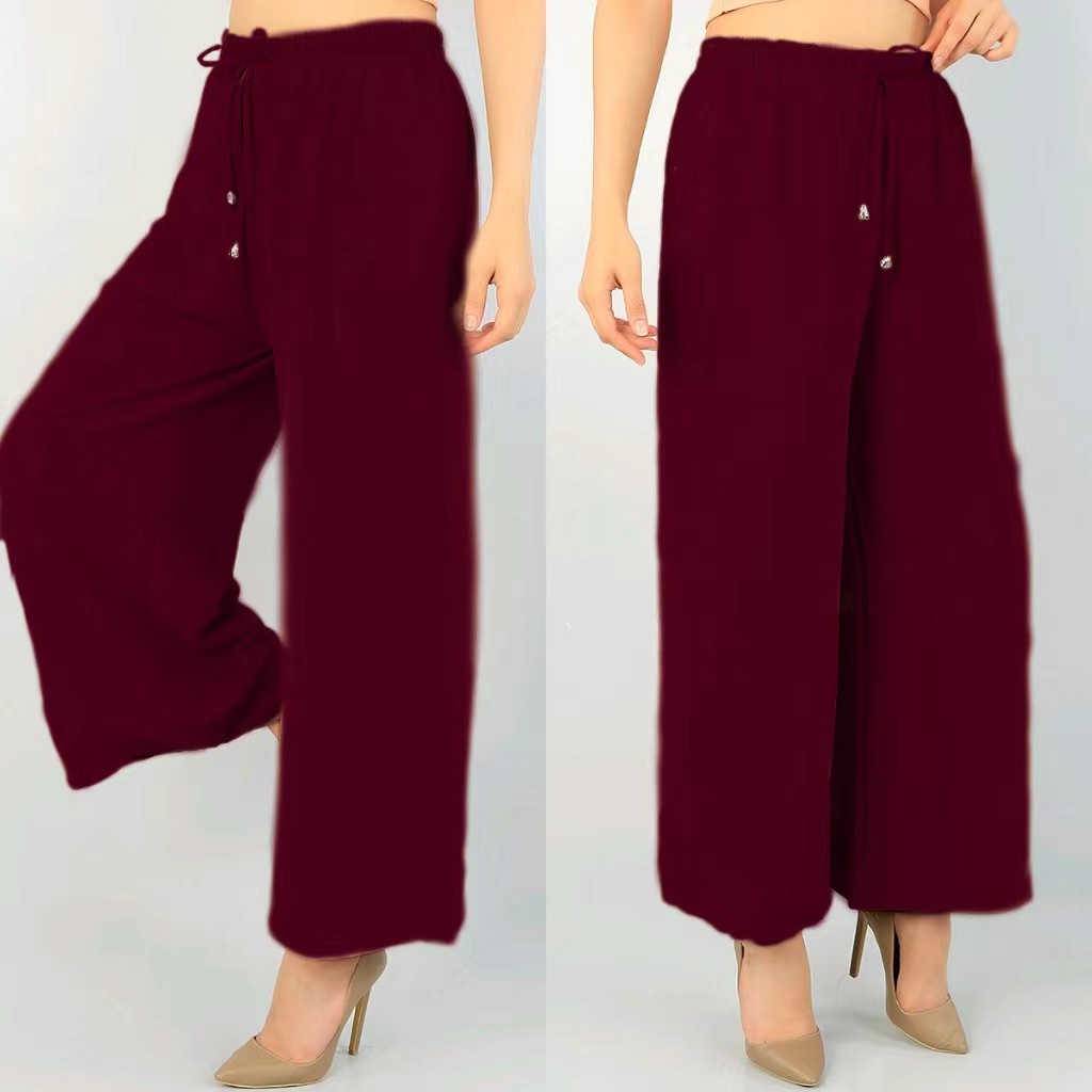 SHEIN Black Plus Button Detail Slant Pocket Palazzo Plain Wide Leg Pants Women Office Lady 2019 Fashion Solid Trousers