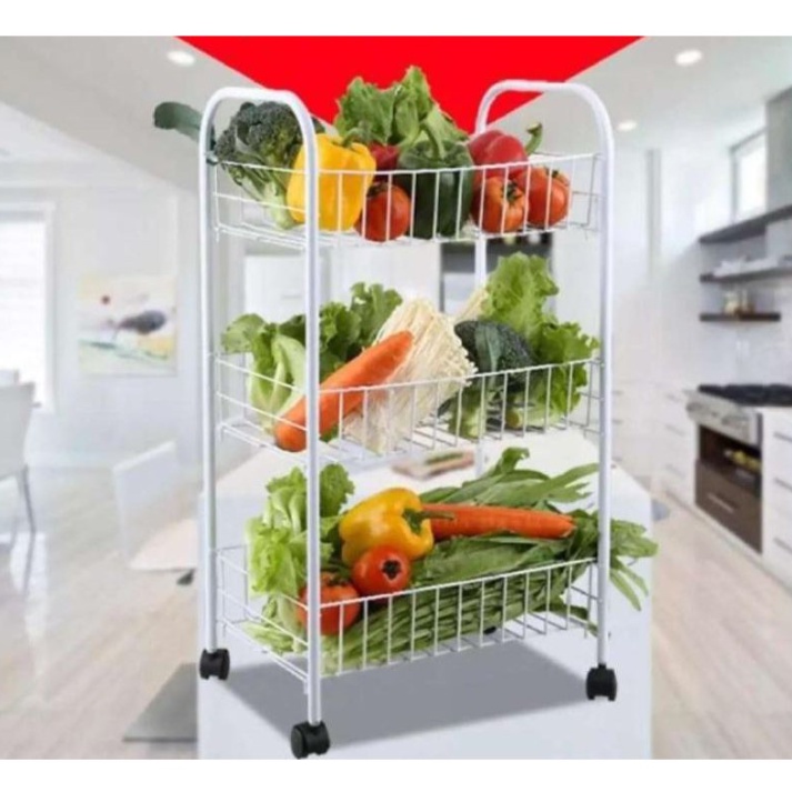 PD 3 Layer Multi Purpose Movable Bathroom Kitchen Vegetable Cart ...