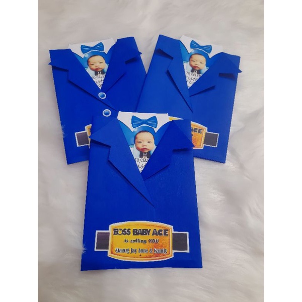 Boss Baby Invitation for Christening or Birthday with free layout and