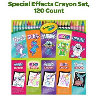 120 Specialty Crayola Crayons: Pearl, Glitter, Metallic, Neon and