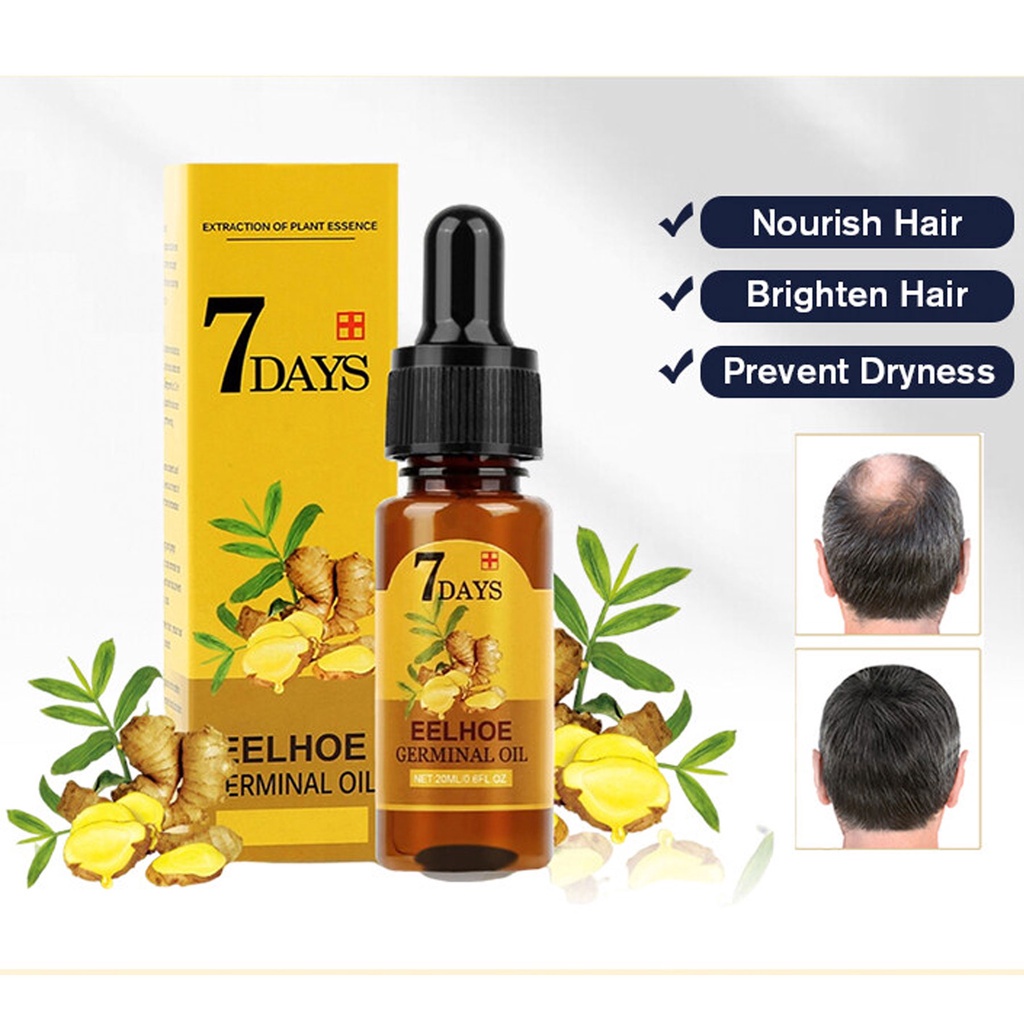 EELHOE 40ml 7days Ginger Germinal Oil Hair Growth Essential plant Oil Fastgrowing Hair(KAISA