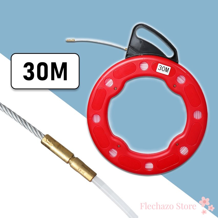 30 Meters Fiberglass Fish Tape Reel Puller Electrical Wire Puller Cable