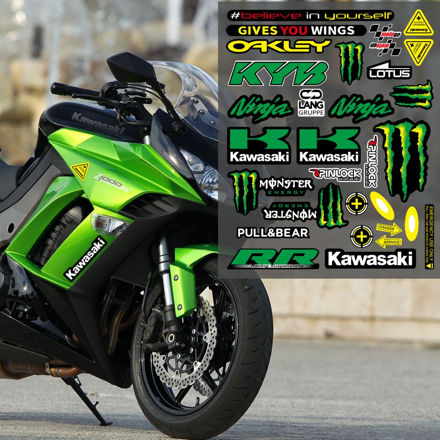 Kawasaki Waterproof Motorcycle Body Decoration Sticker Ninja Reflective