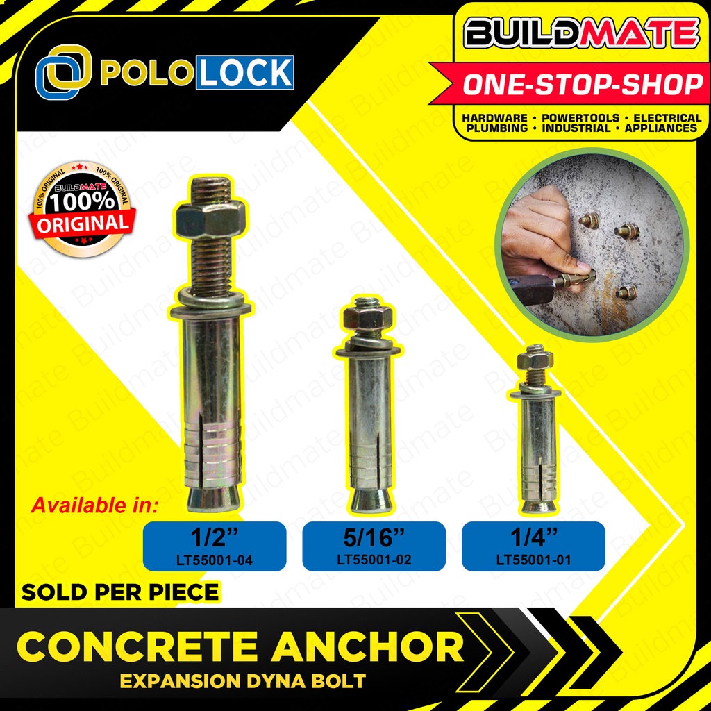 POLOLOCK Concrete Anchor Expansion Dyna Bolt 1/4" 5/16" 1/2