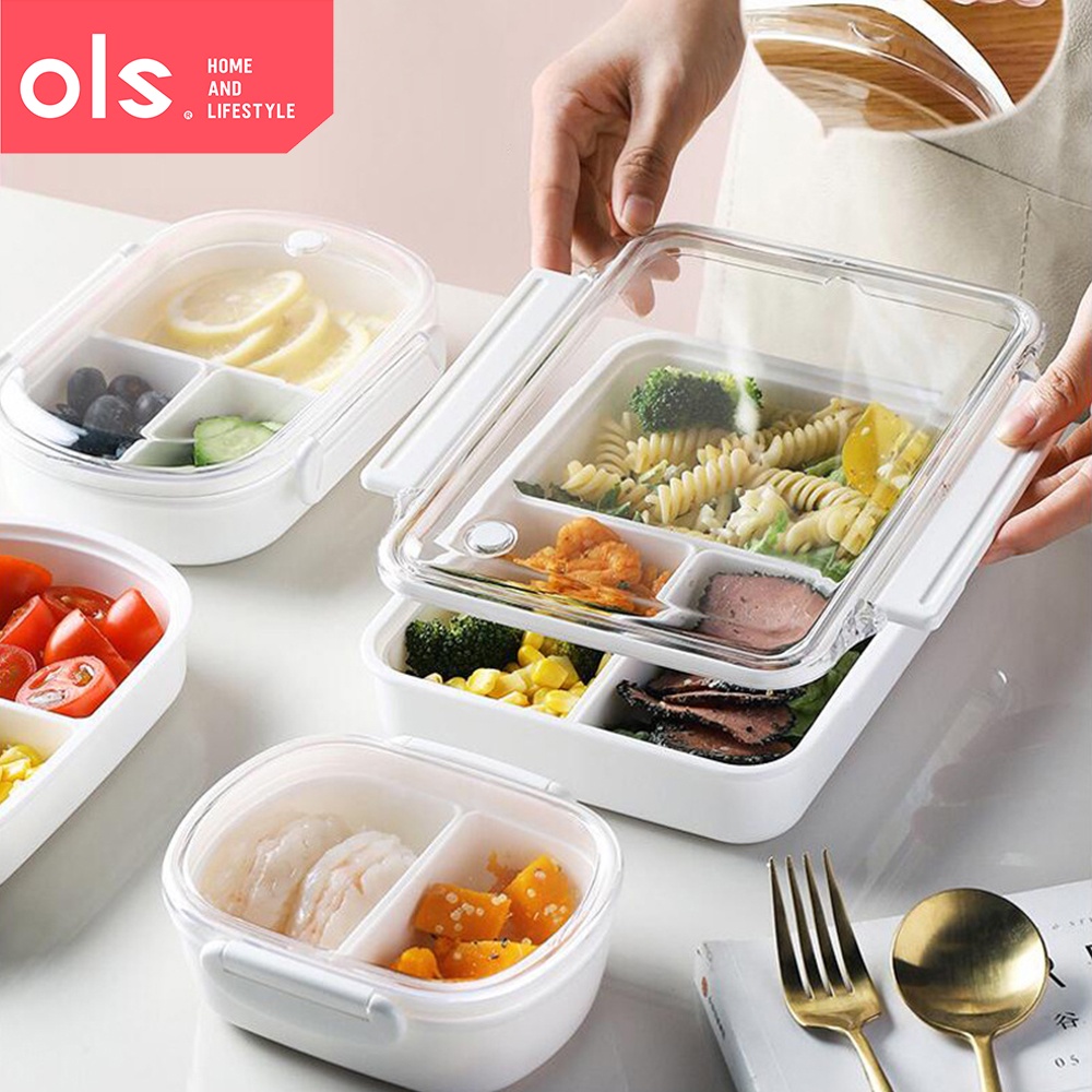 OLS Removable Compartments Bento Lunch Box Microwave Safe Food Keeper