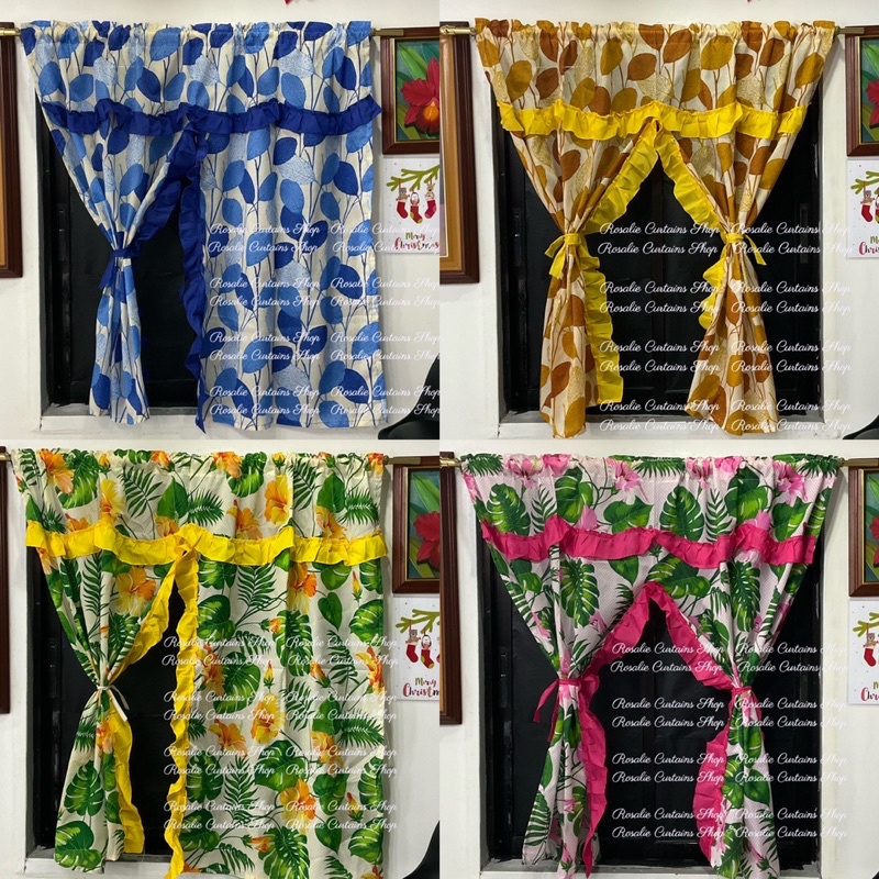 Plantita Split Curtain / Biyak Kurtina 60x50inches Small window curtain ...
