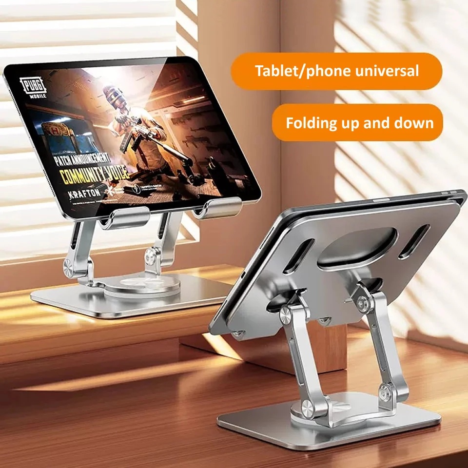Aluminum Tablet Stand Desk Riser 360° Rotation Multi-Angle Height ...
