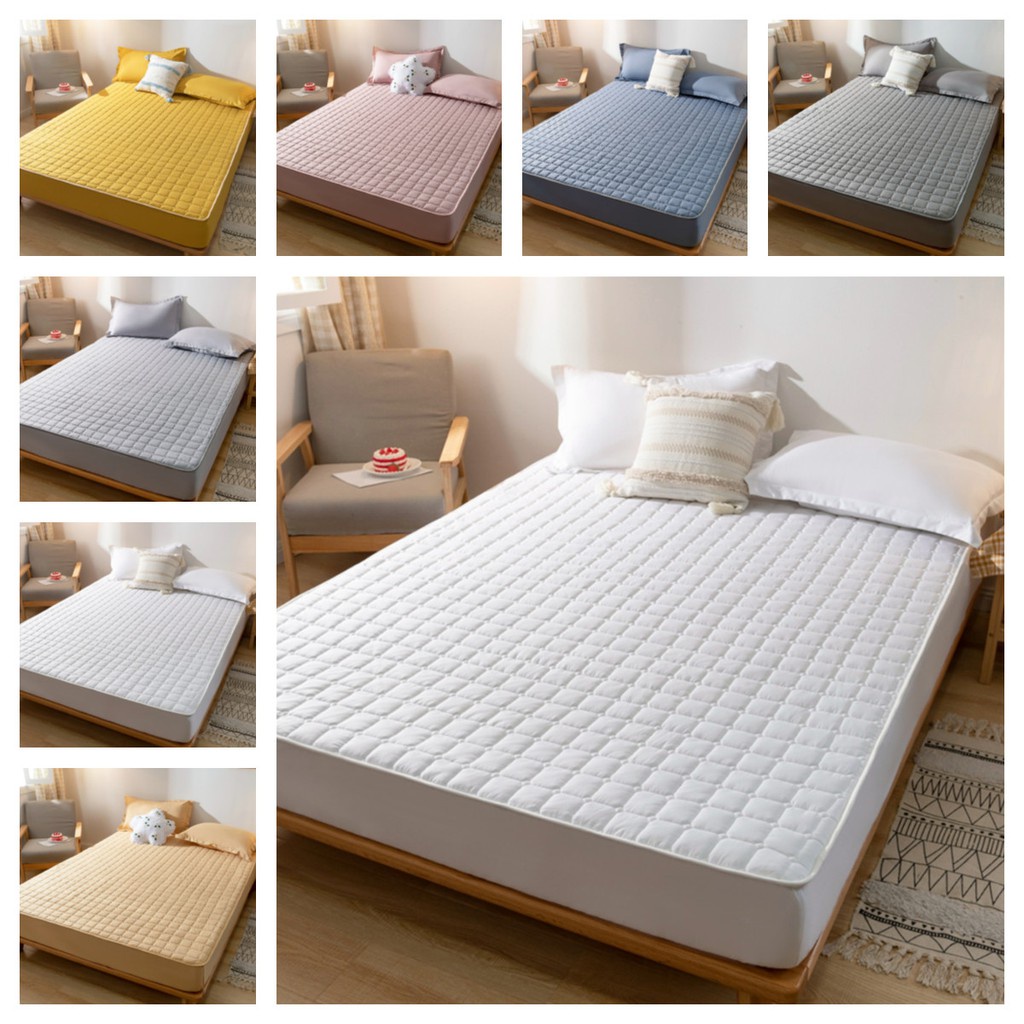 【Includes Pillowcase】Mattress Cover Bedsheet Cotton ReinForced Bed