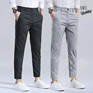 iuHoo]Men's Pants Korean Casual Pants For Men Slacks & Formal For Office  With Free Belt