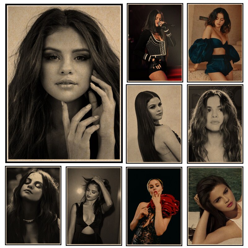 Selena Gomez Poster Music Singer Black and White Wall Art Print Art ...