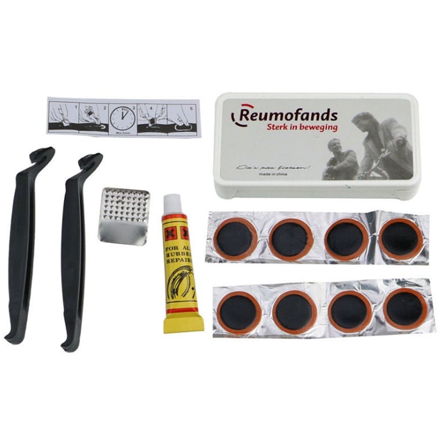 SENDA Bicycle Tire Pump Repair Patch Tool Kit Complete Set with Frame