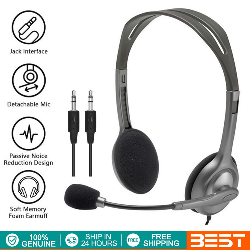 Logitech H111 Wired Headphones 3.5mm Plug Computer Headset Noise