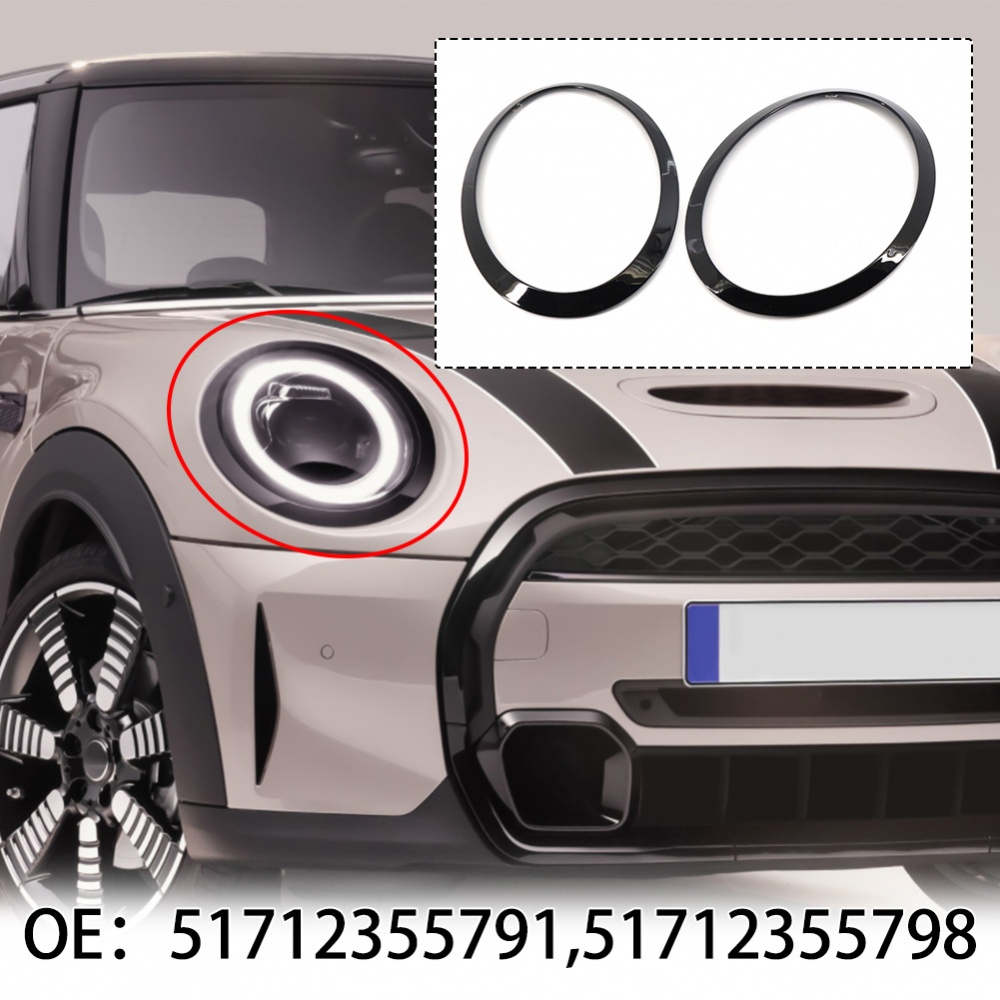 For MINI COOPER F55 F56 F57 BLACK HEADLIGHT TRIM RING LEFT+RIGHT SET NEW Shopee Philippines