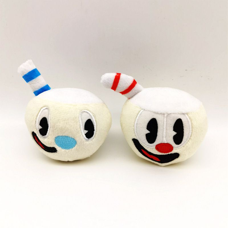 Cuphead Plush Keychain Toy Mugman Game Mecup Brocup Doll Kids Birthday ...