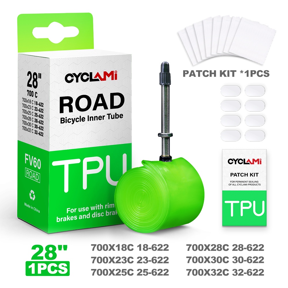 thumbnail image 2 of 2-Pack CYCLAMI TPU Inner Tube MTB 26'', Ultralight 65g Mountain Bike Tube Compatible With 26 X 1.9/2.0/2.1/2.2/2.3/2.4/2.5 Metal Presta Valve 45mm (with A Multi-Functional Tire Pry Bar 2 of 12