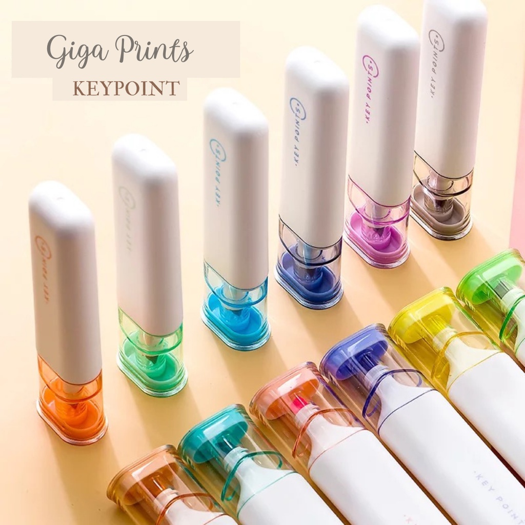 Key Points Bright Color Pastel Highlighter Pen Marker Soft Head Big