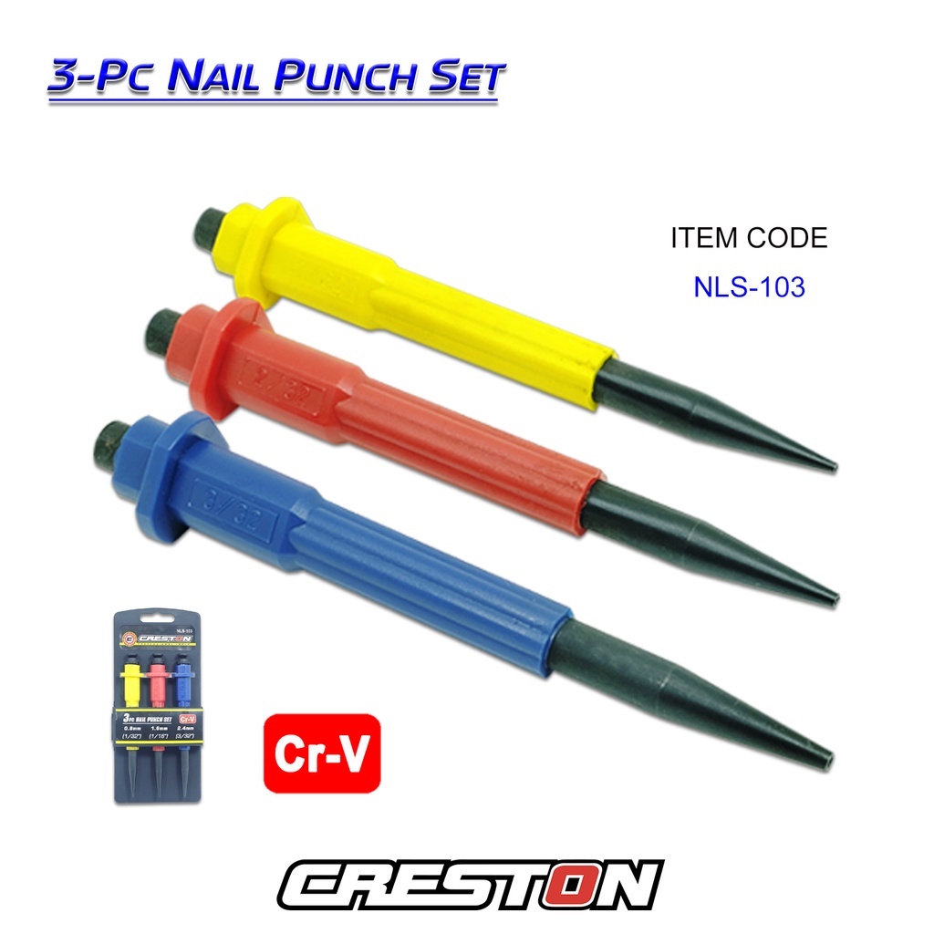 Creston 3 Pc Nail Punch Set Shopee Philippines 9699