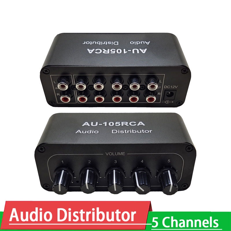 Audio Distributor Stereo Audio Mixer 1 Input 5 Outputmultichannel Rca Splitter Op Amp For Power