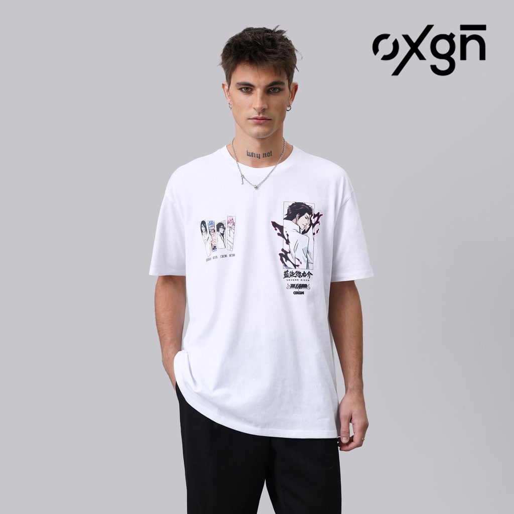 OXGN BLEACH Espada Easy Fit Graphic TShirt For Men And Women (White