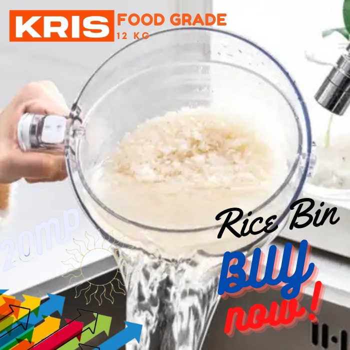 RICE BIN with Measuring and Strainer RICE BIN 12 KG | Shopee Philippines