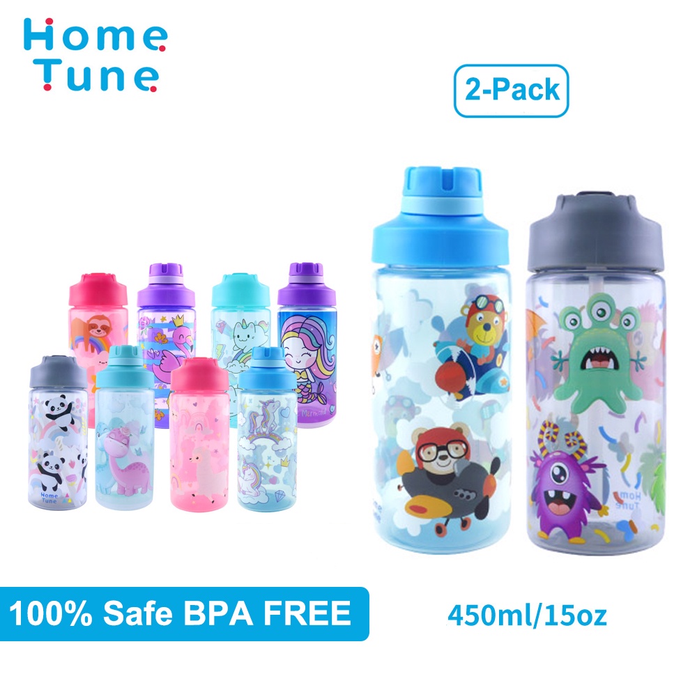 [2-Pack] mini water bottle kids bottle with straw bottle bpa free kid ...